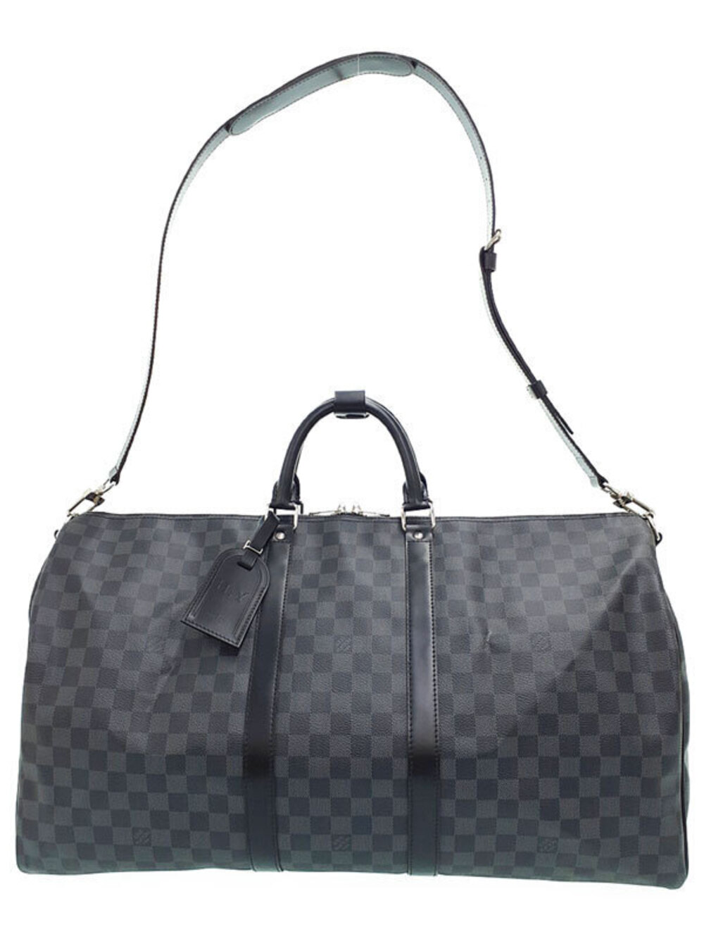 Louis Vuitton Damier Graphite Black Keepall Bandouliere Bag